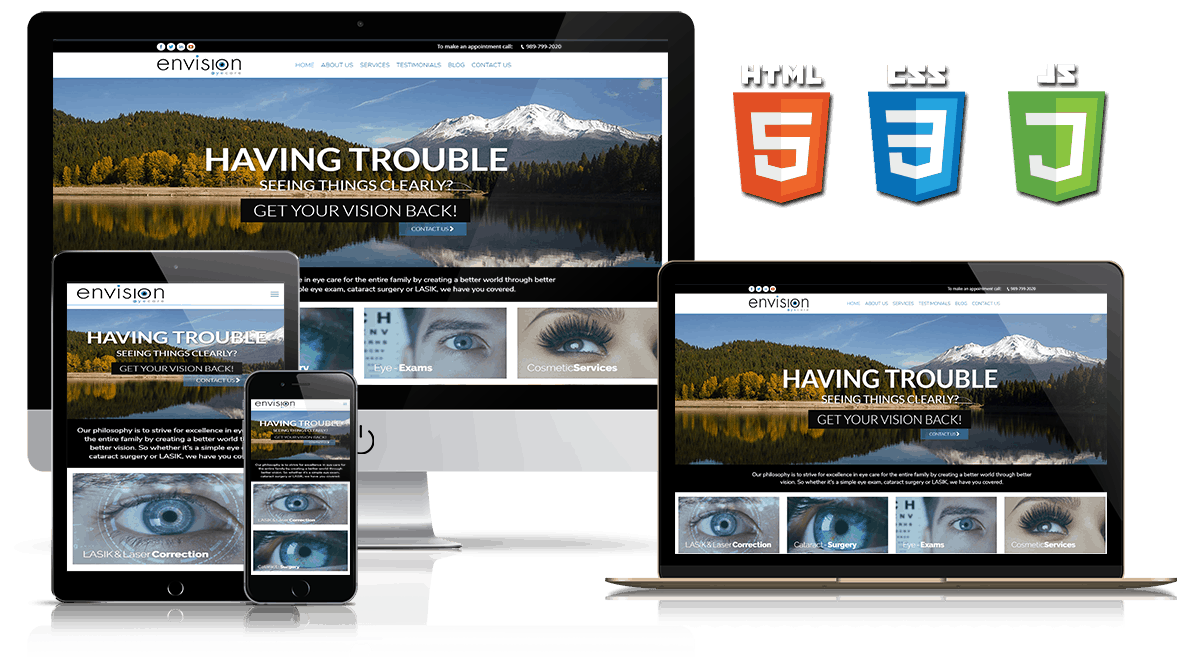 Envision Eyecare Web Design Mockup